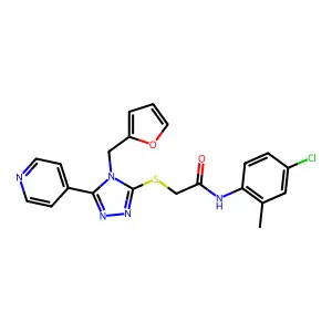 N-(4-chloro-2-methylphenyl)-2-{[4-(furan-2-ylmethyl)-5-(pyridin-4-yl)-4H-1,2,4-triazol-3-yl]sulfanyl}acetamide structure