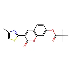 3-(4-methylthiazol-2-yl)-2-oxo-2H-chromen-7-yl pivalate structure