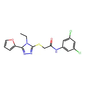 N-(3,5-Dichlorophenyl)-2-((4-ET-5-(2-furyl)-4H-1,2,4-triazol-3-YL)thio)acetamide structure