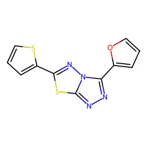 3-(2-Furyl)-6-(2-thienyl)[1,2,4]triazolo[3,4-b][1,3,4]thiadiazole structure