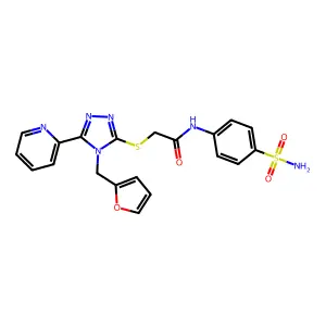 2-{[4-(furan-2-ylmethyl)-5-(pyridin-2-yl)-4H-1,2,4-triazol-3-yl]sulfanyl}-N-(4-sulfamoylphenyl)acetamide structure