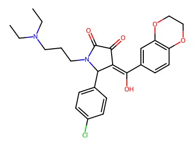 5-(4-chlorophenyl)-1-[3-(diethylamino)propyl]-4-(2,3-dihydro-1,4-benzodioxine-6-carbonyl)-3-hydroxy-2,5-dihydro-1H-pyrrol-2-one structure