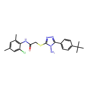 2-{[4-amino-5-(4-tert-butylphenyl)-4H-1,2,4-triazol-3-yl]sulfanyl}-N-(2-chloro-4,6-dimethylphenyl)acetamide structure