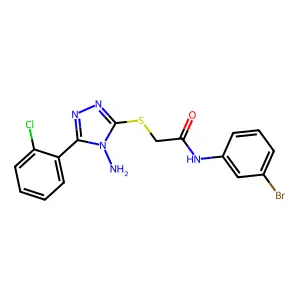 2-{[4-amino-5-(2-chlorophenyl)-4H-1,2,4-triazol-3-yl]sulfanyl}-N-(3-bromophenyl)acetamide structure