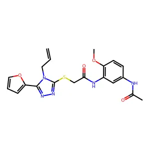 N-[5-(ACETYLAMINO)-2-METHOXYPHENYL]-2-{[4-ALLYL-5-(2-FURYL)-4H-1,2,4-TRIAZOL-3-YL]SULFANYL}ACETAMIDE structure