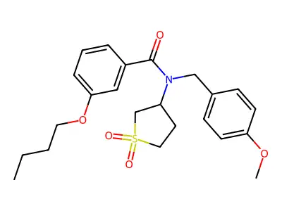 3-butoxy-N-(1,1-dioxidotetrahydrothiophen-3-yl)-N-(4-methoxybenzyl)benzamide structure