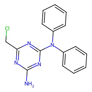 6-(chloromethyl)-2-N,2-N-diphenyl-1,3,5-triazine-2,4-diamine structure