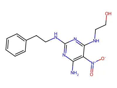 2-[[6-Amino-5-nitro-2-(phenethylamino)pyrimidin-4-yl]amino]ethanol structure
