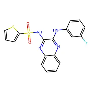 N-(3-((3-fluorophenyl)amino)quinoxalin-2-yl)thiophene-2-sulfonamide structure