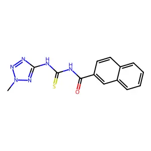 N-[(2-methyltetrazol-5-yl)carbamothioyl]naphthalene-2-carboxamide structure
