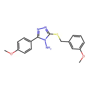 3-((3-Methoxybenzyl)thio)-5-(4-methoxyphenyl)-4H-1,2,4-triazol-4-ylamine structure