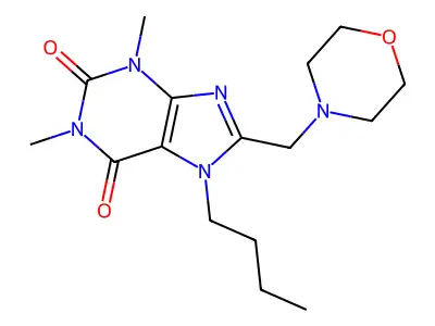 7-Butyl-1,3-dimethyl-8-(morpholin-4-ylmethyl)purine-2,6-dione structure