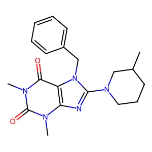 7-Benzyl-1,3-dimethyl-8-(3-methyl-piperidin-1-yl)-3,7-dihydro-purine-2,6-dione structure
