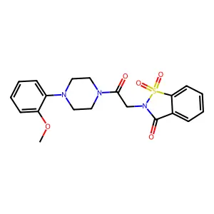 2-(2-(4-(2-methoxyphenyl)piperazin-1-yl)-2-oxoethyl)benzo[d]isothiazol-3(2H)-one 1,1-dioxide structure