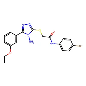 2-[4-amino-5-(3-ethoxyphenyl)(1,2,4-triazol-3-ylthio)]-N-(4-bromophenyl)acetam ide structure