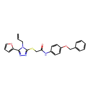2-((4-Allyl-5-(2-furyl)-4H-1,2,4-triazol-3-YL)thio)-N-(4-(benzyloxy)PH)acetamide structure