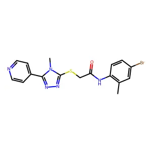 N-(4-bromo-2-methylphenyl)-2-{[4-methyl-5-(pyridin-4-yl)-4H-1,2,4-triazol-3-yl]sulfanyl}acetamide structure