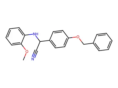 2-(2-Methoxyanilino)-2-(4-phenylmethoxyphenyl)acetonitrile structure