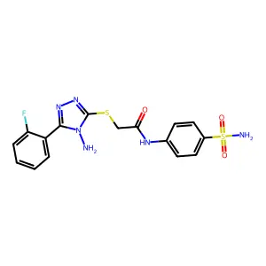 2-{[4-amino-5-(2-fluorophenyl)-4H-1,2,4-triazol-3-yl]sulfanyl}-N-(4-sulfamoylphenyl)acetamide structure