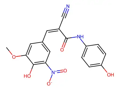 (Z)-2-cyano-3-(4-hydroxy-3-methoxy-5-nitrophenyl)-N-(4-hydroxyphenyl)prop-2-enamide structure