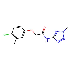 2-(4-chloro-3-methylphenoxy)-N-(2-methyl-2H-tetrazol-5-yl)acetamide structure