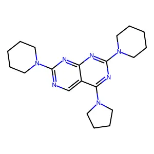 2,7-Di(piperidin-1-yl)-4-pyrrolidin-1-ylpyrimido[4,5-d]pyrimidine structure