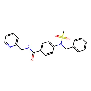 4-[benzyl(methylsulfonyl)amino]-N-(2-pyridinylmethyl)benzamide structure