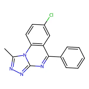 7-Chloro-1-methyl-5-phenyl-[1,2,4]triazolo[4,3-a]quinazoline structure