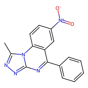 1-Methyl-7-nitro-5-phenyl-[1,2,4]triazolo[4,3-a]quinazoline structure