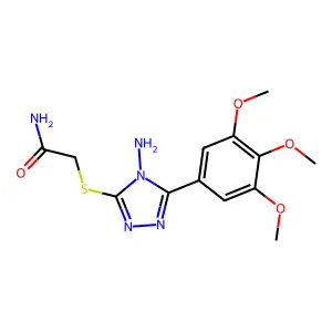 2-((4-Amino-5-(3,4,5-trimethoxyphenyl)-4H-1,2,4-triazol-3-YL)thio)acetamide structure