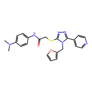 N-[4-(dimethylamino)phenyl]-2-{[4-(furan-2-ylmethyl)-5-(pyridin-4-yl)-4H-1,2,4-triazol-3-yl]sulfanyl}acetamide structure