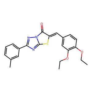 (5Z)-5-(3,4-diethoxybenzylidene)-2-(3-methylphenyl)[1,3]thiazolo[3,2-b][1,2,4]triazol-6(5H)-one structure