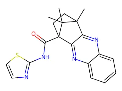 4,11,11-trimethyl-N-(1,3-thiazol-2-yl)-3,4-dihydro-1,4-methanophenazine-1(2H)-carboxamide structure