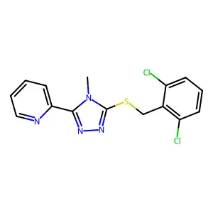 3-[(2,6-Dichlorophenyl)methylthio]-4-methyl-5-(2-pyridyl)-1,2,4-triazole structure