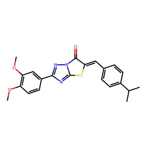 (5Z)-2-(3,4-dimethoxyphenyl)-5-(4-isopropylbenzylidene)[1,3]thiazolo[3,2-b][1,2,4]triazol-6(5H)-one structure