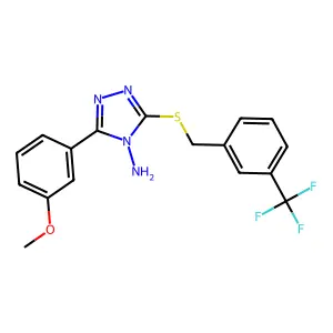 3-(3-methoxyphenyl)-5-{[3-(trifluoromethyl)benzyl]sulfanyl}-4H-1,2,4-triazol-4-amine structure