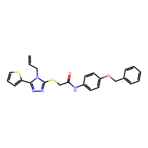 2-((4-Allyl-5-(thiophen-2-yl)-4H-1,2,4-triazol-3-yl)thio)-N-(4-(benzyloxy)phenyl)acetamide structure