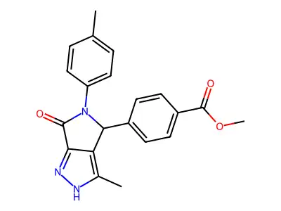 methyl 4-[3-methyl-5-(4-methylphenyl)-6-oxo-2,4-dihydropyrrolo[3,4-c]pyrazol-4-yl]benzoate structure