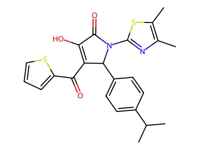 (4E)-1-(4,5-dimethyl-1,3-thiazol-2-yl)-4-[hydroxy(thiophen-2-yl)methylidene]-5-[4-(propan-2-yl)phenyl]pyrrolidine-2,3-dione structure