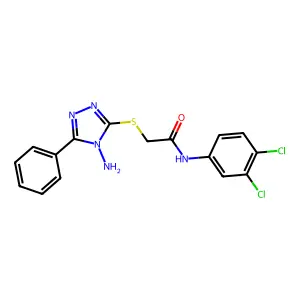 2-((4-amino-5-phenyl-4H-1,2,4-triazol-3-yl)thio)-N-(3,4-dichlorophenyl)acetamide structure