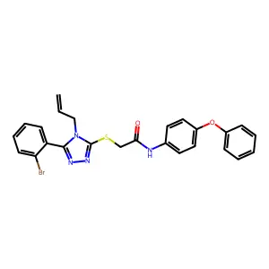 2-{[4-allyl-5-(2-bromophenyl)-4H-1,2,4-triazol-3-yl]sulfanyl}-N-(4-phenoxyphenyl)acetamide structure
