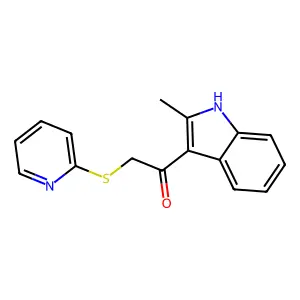 1-(2-methyl-1H-indol-3-yl)-2-(pyridin-2-ylsulfanyl)ethanone structure