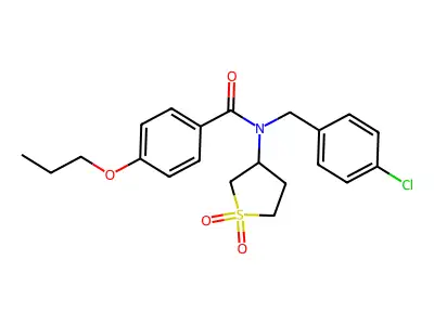 N-(4-chlorobenzyl)-N-(1,1-dioxidotetrahydrothiophen-3-yl)-4-propoxybenzamide structure