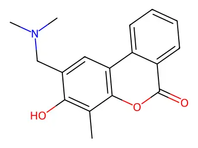 2-[(Dimethylamino)methyl]-3-hydroxy-4-methyl-6-benzo[c][1]benzopyranone structure