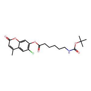 6-chloro-4-methyl-2-oxo-2H-chromen-7-yl 6-[(tert-butoxycarbonyl)amino]hexanoate structure