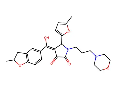 3-hydroxy-4-(2-methyl-2,3-dihydro-1-benzofuran-5-carbonyl)-5-(5-methylfuran-2-yl)-1-[3-(morpholin-4-yl)propyl]-2,5-dihydro-1H-pyrrol-2-one structure