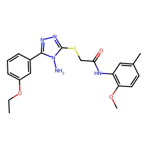 2-[4-amino-5-(3-ethoxyphenyl)(1,2,4-triazol-3-ylthio)]-N-(2-methoxy-5-methylph enyl)acetamide structure