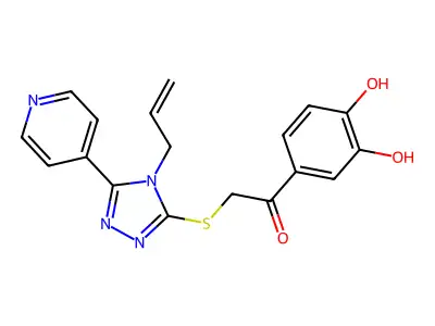 2-((4-Allyl-5-(4-pyridinyl)-4H-1,2,4-triazol-3-YL)thio)-1-(3,4-DI-HO-PH)ethanone structure