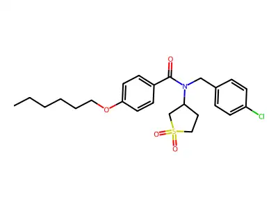 N-(4-chlorobenzyl)-N-(1,1-dioxidotetrahydrothiophen-3-yl)-4-(hexyloxy)benzamide structure