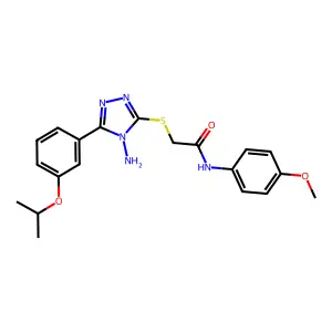 2-{4-amino-5-[3-(methylethoxy)phenyl](1,2,4-triazol-3-ylthio)}-N-(4-methoxyphe nyl)acetamide structure